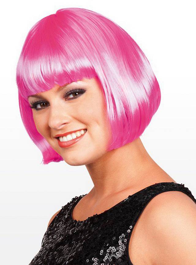 Perruque coupe au carré rose clair - maskworld.com