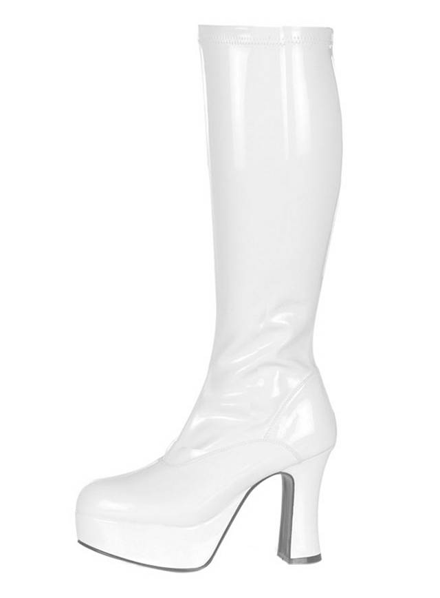 all white platform boots