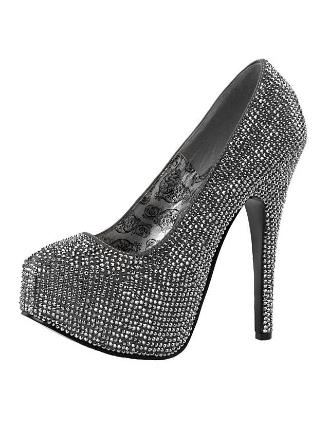 dark gray sparkly heels