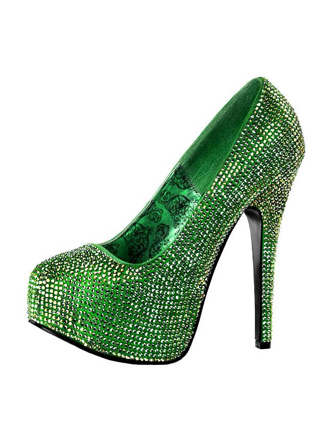 high heels in green