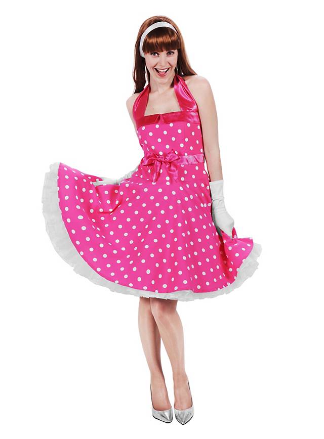 Rockabilly Kleid pink-weiß