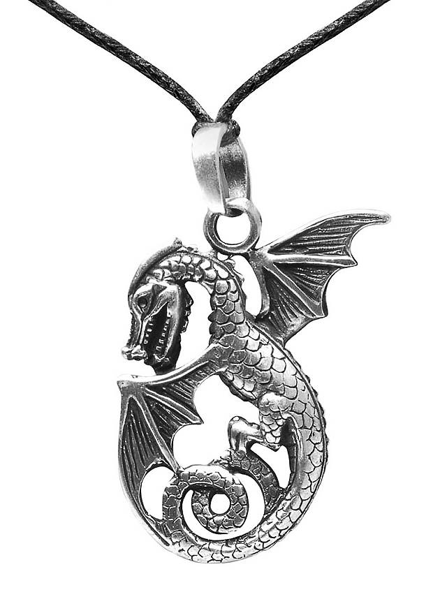 Silver Dragon Necklace - maskworld.com