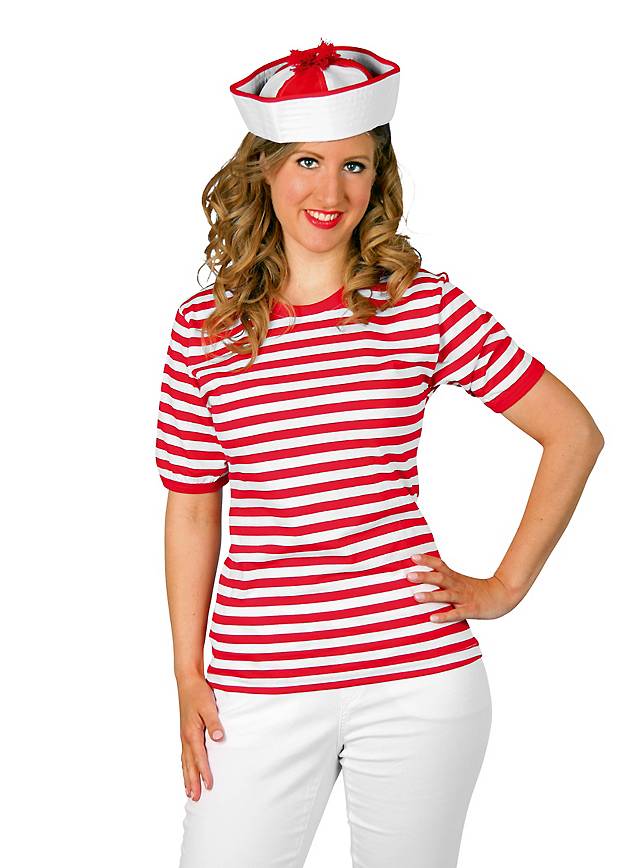 red and white striped shirt