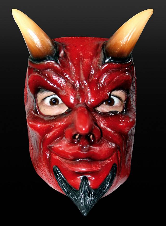 Gruselige Maske Krampus Maske Deluxe Aus Latex - Rote Teufelsmaske Mit Hörnern Für Halloween & Gruselpartys Gruselmaske Für Krampuslauf