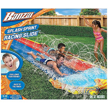 Banzai Splash Sprint Racing Slide - Toboggan aquatique de course de 4,88 m