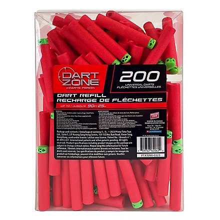 Dart Zone Chili Darts Pack de 200 Recharges avec Boîte à Munitions