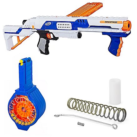 NERF Rampage, incluse parti di blaster - mega pack di tuning con molla di tuning, caricatore a tamburo
