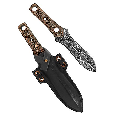Wurfdolch mit Scheide - Stiefeldolch, schwarz Polsterwaffe