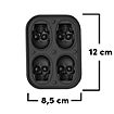 Kleine Totenkopf Silikonform für Eiswürfel und zum Backen 4-fach