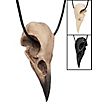 Raven skull pendant with leather tong (11cm)