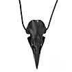 Raven skull pendant with leather tong (11cm)