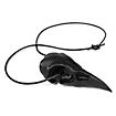 Raven skull pendant with leather tong (11cm)