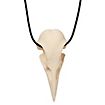 Raven skull pendant with leather tong (11cm)