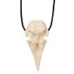 Raven skull pendant with leather tong (11cm)