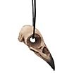 Raven skull pendant with leather tong (11cm)