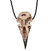Raven skull pendant with leather tong (11cm)