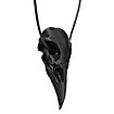 Raven skull pendant with leather tong (11cm)