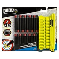 BOOMco. - Clip & Pfeile (gelbes 20er Magazin, schwarz/rote Smart Stick Darts)