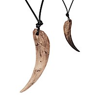 Dragon tooth pendant with leather tong