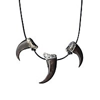 Halskette mit 3 Wolfskrallen (bemalter 3D-Druck)