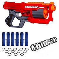 NERF MEGA CyclonShok, Incluye Pack De Tuning Blasterparts Con Muelle De Tuning, Caliber Converter Y Darts