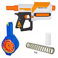 NERF Recon MKII, Incl. Blasterparts - Mega Pack De Tuning Con Resorte De Tuning Y Cargador De Tambor