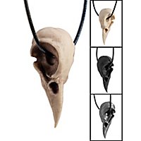 Pendentif crâne de corbeau avec bracelet en cuir