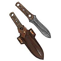 Wurfdolch mit Scheide - Stiefeldolch, braun Polsterwaffe
