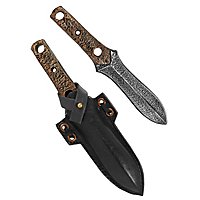 Wurfdolch mit Scheide - Stiefeldolch, schwarz Polsterwaffe