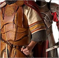 Handcrafted leather armor for LARP in top production quality, some from our own in-house unit. Medieval or fantasy designs.