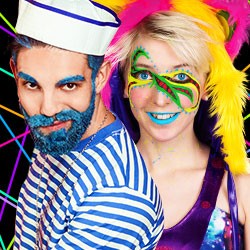 Schnurrbart UV Neonpink Accessoire Kostüm Karneval Fasching 