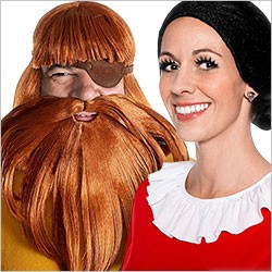 Wigs and beards for Halloween, Carnival, LARP & Theatre