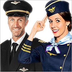 Stewardess Kostüm & Pilotenkostüm für Karneval und Fasching kaufen