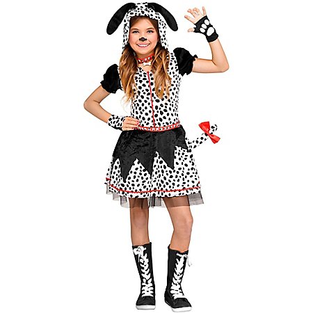 Dalmatiner-Kostüm Für Mädchen Größe L – Mit Kleid, Kapuze, Handschuhen & Perücke, Für Buchwoche & Verkleidung