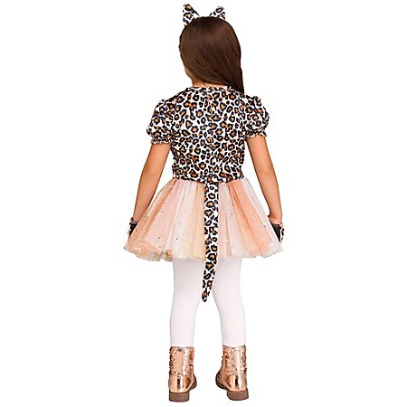 Leoparden-Kostüm Für Mädchen – 7-teiliges Set Mit Kleid, Ohren, Schwanz & Aufklebern, Für Karneval & Mottopartys