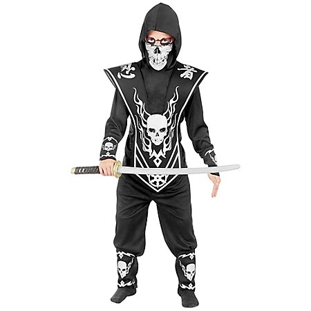 Tödlicher Ninja Kostüm für Kinder silber - kidomio.com