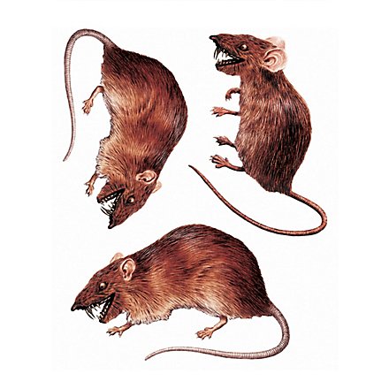3D Ratten Sticker-Set Halloween Deko