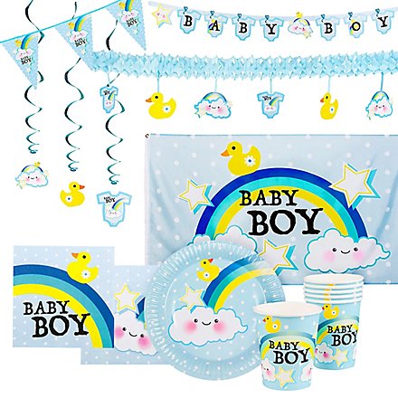 Baby Party Deko Set Boy 31-teilig für 6 Personen