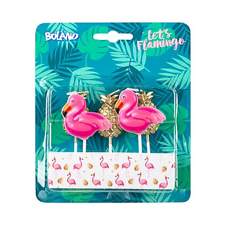 Flamingo & Ananas-Kerzen 5 Stück