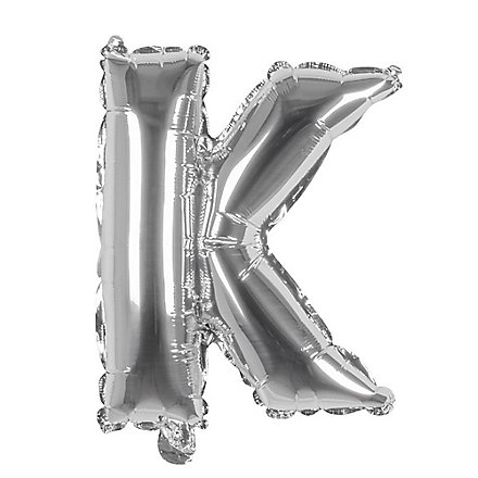 Folienballon Buchstabe K silber 36 cm