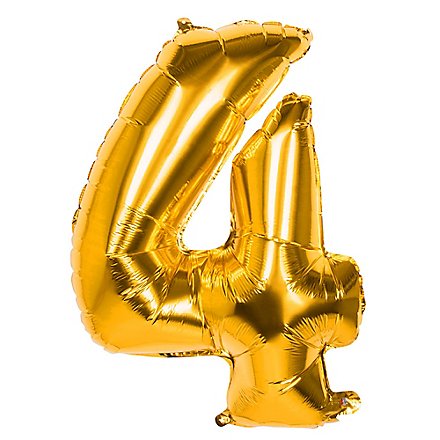 Folienballon Zahl 4 gold 86 cm