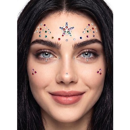 Glitzersteine fürs Gesicht zum Aufkleben bunt