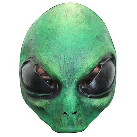 Grüner Alien Halbmaske für Kinder