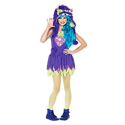 Grummel-Monster lila Kostüm für Jugendliche