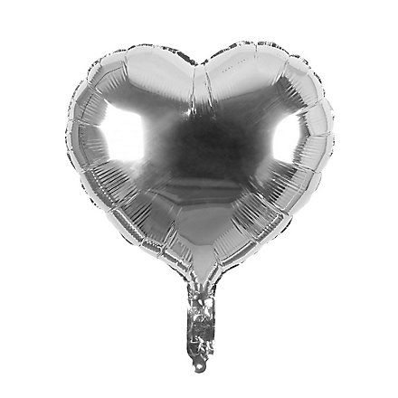 Heart foil balloon silver