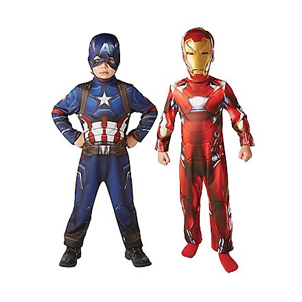 Iron Man & Captain America Doppelpack Kostüm für Kinder