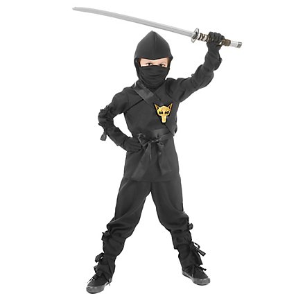 Ninja Kämpfer Kinderkostüm schwarz