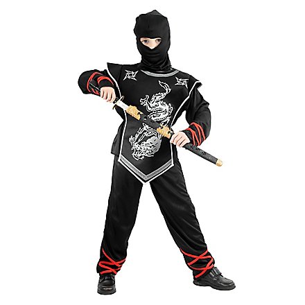 Kids Black and Silver Ninja Costume