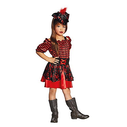 Pirate dress black-red for girls
