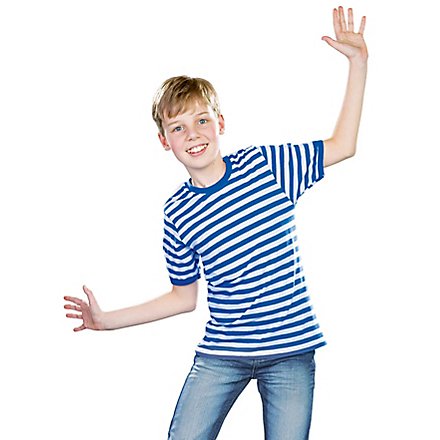 Ringelshirt für Kinder halbarm blau-weiß